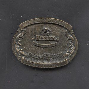 Vintage Kessler American Whiskey Brass Belt Buckle